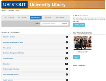 Tablet Screenshot of libguides.uwstout.edu